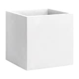 Nicoli 63002800, Vaso Quadrato Momus 35 x 35 x 35 cm, colore bianco opaco