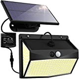 nipify 318 LED Luce Solare Led Esterno, Lampade Solari con Sensore di Movimento, IP65 Impermeabile Luci Solari con 3 Modalità ...