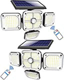 nipify Luce Solare LED Esterno 4 Testa,【2 Pezzi】 231LED Faretti Solari a Led da Esterno con Telecomando 3Modalità Lampada da ...