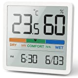 NOKLEAD Igrometro Termometro per interni - Indicatore digitale con sensore di monitoraggio della temperatura, Portable misuratore di umidità accurato per ...
