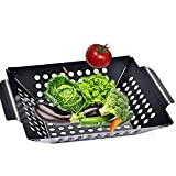 Non-Stick Square Grill Pan Stainless Steel Barbecue Grill Plate Food Vegetable Basket Tray BBQ Tools Kitchen Gadgets