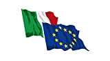 NONSOLOBANDIERE Set 2 Bandiere Italia - Europa CM 100X150 in Poliestere Nautico