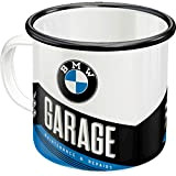 Nostalgic-Art Tazza smaltata retrò, BMW – Garage – Idea regalo per amanti di accessori per auto, Coppa da campeggio, Design ...