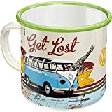 Nostalgic-Art Tazza smaltata retrò, Bulli T1 – Let's Get Lost – Idea regalo per i bus VW, Coppa da campeggio, ...
