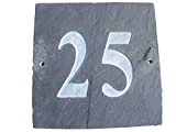 Numero 25, colore: grigio ardesia naturale per numero civico (6 15,24 cm x profondità: 15,24 cm (6") con incisione in ...