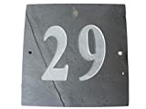 Numero 29, colore: grigio ardesia naturale per numero civico (6 15,24 cm x profondità: 15,24 cm (6") con incisione in ...