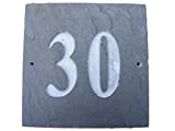 Numero 30, colore: grigio ardesia naturale per numero civico (6 15,24 cm x profondità: 15,24 cm (6") con incisione in ...