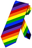 NuohuiYao Bandiera cravatte da uomo arcobaleno orgoglio bandiera cravatta