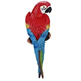 OKBY Pappagallo Giocattolo - Resina Realistico Ornamento di Uccello Figurina Modello di Pappagallo Giocattolo Scultura da Giardino Decorazione da Parete(Red ...