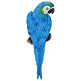 OKBY Pappagallo Giocattolo - Resina Realistico Ornamento di Uccello Figurina Modello Scultura da Giardino Decorazione Parete(Blue Left)