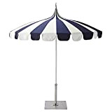 Ombrellone blu e bianco cucitura mare spiaggia pagoda ombrellone frange, utilizzato in cortili, giardini, ponti e prati, protezione UV 100%