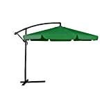 Ombrellone retrattile 3x3 da giardino per esterni con braccio laterale rotabile 360°, struttura inossidabile ed ombrello in poliestere anti-strappo resistente ...