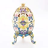 Organizzatore di gioielli di lusso retrò, portagioie in lega di zinco a forma di uovo stile Faberge Porta anelli per ...
