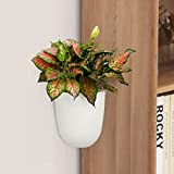 Orimerc 2 pacchi bianco fioriera angolare da appendere al muro, triangolare autoirrigante, vaso di fiori in plastica decorativo, contenitore per ...