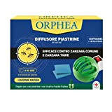 ORPHEA, Emanatore Elettrico Protezione Giorno e Notte dalle Zanzare. Formula con Estratto di Eucalipto, con 18 piastrine, Verde