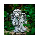 Outdoor Garden Angel Statue, Statua Commemorativa Decorazione Finestra Giardino Paesaggio Scultura Resina Decorazione Artigianale Pergola Sepoultura,Flower Fairy