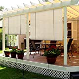 Outdoor Gazebo Lifting Roller Blind, Good Air Permeability Shading Net Anti-Aging Garden Sun Shade Shelter Privacy Protection with Fittings Easy ...
