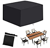 Outdoor Patio Furniture Cover UCARE Waterproof Table and Chair Cover Windproof and Dust-proof Square Desk Covers for Garden Lawn Furniture ...