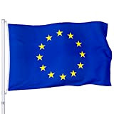 OZSENFLINT Bandiera EU 3x5 FT Bandiera dell'Europa 100% Poliestere Metallo Occhielli all'aperto Bandiera Europa 90 x 150 cm
