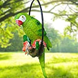 Pappagallo decorato anello di ferro, statua di pappagallo in resina, forma di pappagallo appeso, uccello da giardino in resina, collezione ...