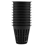 Parluna 10Pcs Heavy Mesh Pot Net Cup Basket Le Piante idroponiche aeroponiche crescono Portatili(Black)