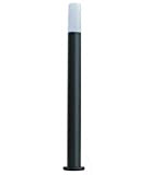 Partenopea® Lampione a led lampioncino con attacco per Lampadine E27 illuminazione da esterno palo da giardino per sentieri moderno (Nero ...