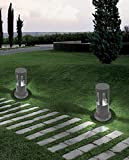 Partenopeautensili® Lampione a led lampioncino lampada illuminazione da esterno palo da giardino per sentieri moderno By UNIVERSO (Grigio 30 cm, ...