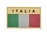 PATCHERIA Italian Flag Low Vis Desert PVC Patch Bandiera Italia 8 x 5 cm