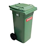 Pattumiera SULO 120 L verde, contenedore riciclaggio con ruote e coperchio, raccolta differenziata (22069)