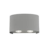 Paul Neuhaus Carlo - Lampada da parete a LED per esterni, forma moderna, elemento decorativo in argento