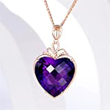 Peach Heart Amethyst Purple Diamond Pendant Natural Topaz Pendant Crystal Ocean Star Heart Pendant (2 PCS)