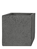 Pflanzwerk® Fioriera Vaso per Fiori Portavaso Lana di Vetro Cube Lava Grigio 45x55x55cm XXL *Resistente al Gelo* *Protezione UV* *Europea ...