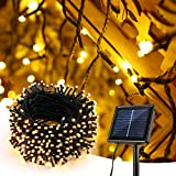 PhilzOps Catena Luminosa Solare Esterno, 32M 300 LED Natale Luce Stringa Solari Esterno 8 Modalità Impermeabile Luci LED Decorative con ...