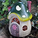 Piccolo Mystical Green Mushroom House Garden indoor LED light Decor – Pile elfo Pixie Home H11 CM