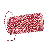Pingdonghang 1 pz 100 m rosso e bianco panettieri spago mestiere filo da giardino durevole tag cravatta etichette stringa bobina ...