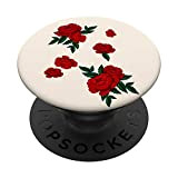 Pitch Rose Blossom Red Flower Floral Plant Flower Lover Gift PopSockets Supporto e Impugnatura per Smartphone e Tablet