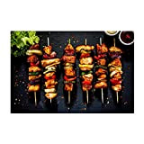 Pittura della tela di canapa Barbecue Spiedino di Pollo Kebab Barbecue Cibo Stampe Immagine di Arte Della Parete Per La ...