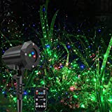 Poeland Proiettore luci da giardino di Natale, con stelle, lucciole in movimento, illuminazione LED, colore blu, verde, rosso