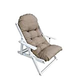 Poltrona RELAX reclinabile in 3 posizioni telaio bianco giardino Alta qualità Sdraio cuscino super imbottito (Corda)