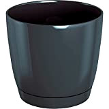 Prosper Plast DUOP280-426U - Vaso da Fiori Coubi, 28 x 26,2 cm, Colore: Grigio Scuro