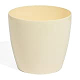 Prosperplast Vaso per Piante Coubi Rotondo 2L Ø 150 mm, Colore Crema Lucido