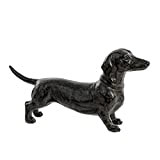 QKFON - Statua decorativa per cani da esterni, bassotto in piedi, decorazione da giardino, in resina, per amanti dei cani, ...