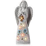 Queekay Decor Giardino di Angelo in Preghiera Statue da Giardino ad Energia Solare Segno di Benvenuto Statue da Esterno in ...