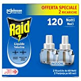 Raid Liquido Elettrico Antizanzare Doppia Ricarica, Inodore, Confezione da 2 Ricariche da 36ml, 120 Notti