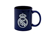 Real Madrid - Tazza per colazione in scatola in ceramica, 300 ml, colore blu con scudo in bianco, prodotto ufficiale ...