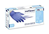 Reflexx R76/S Guanti Nitrile senza Polvere, Azzurro, 100 pezzi