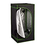 Relaxdays Grow Tent, Armadio Box per Coltivazione di Piante da Interno, Telo Riflettente in 120x60x60 cm, Nero/Verde