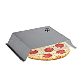 Relaxdays Inserto per Pizza BBQ, con Termometro, Box Forno, Acciaio Inox, 10x55,5x40 cm, Cover per Barbecue, Argento