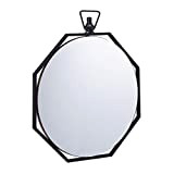 Relaxdays Specchio da Parete, D: 48 cm, Struttura in Metallo, Specchiera da Appendere per Salotto e Corridoio, Nero, 57 cm