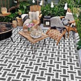 Reyox Tappeto per esterni, resistente alle intemperie, in tessuto piatto, per picnic, geometrico, reversibile, per giardino, picnic, spiagge, sala da ...